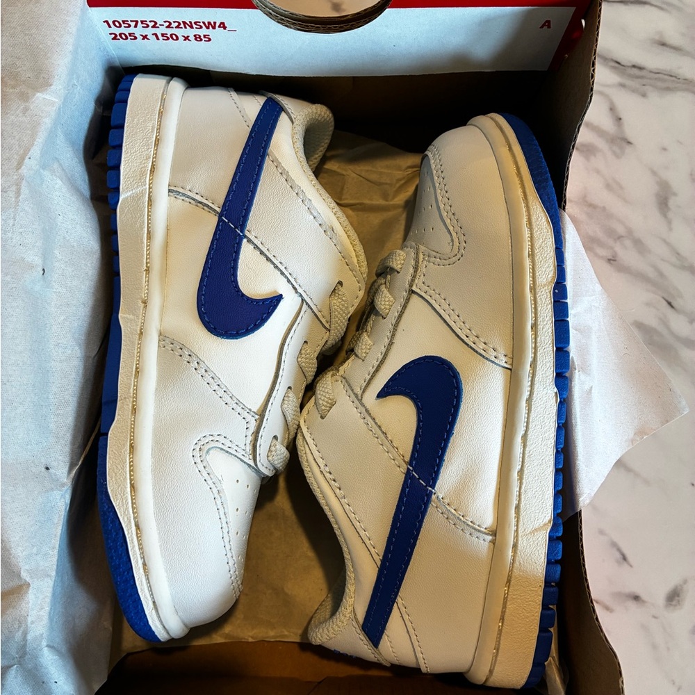 Nike Kids White and Blue Sneakers